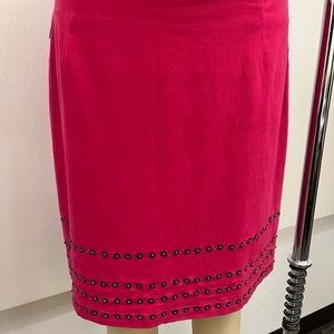 Moschino jeans hot pink studded mini skirt rocker chic size US 12 Y2K millennial